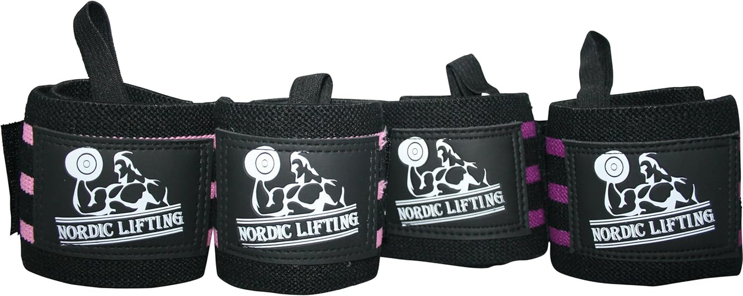 Nordic Lifting Wrist Wraps (2 Pairs) – Wrist Straps suitable for Weightlifting, Powerlifting, CrossFit – For Men & Women – Gym Support Gear