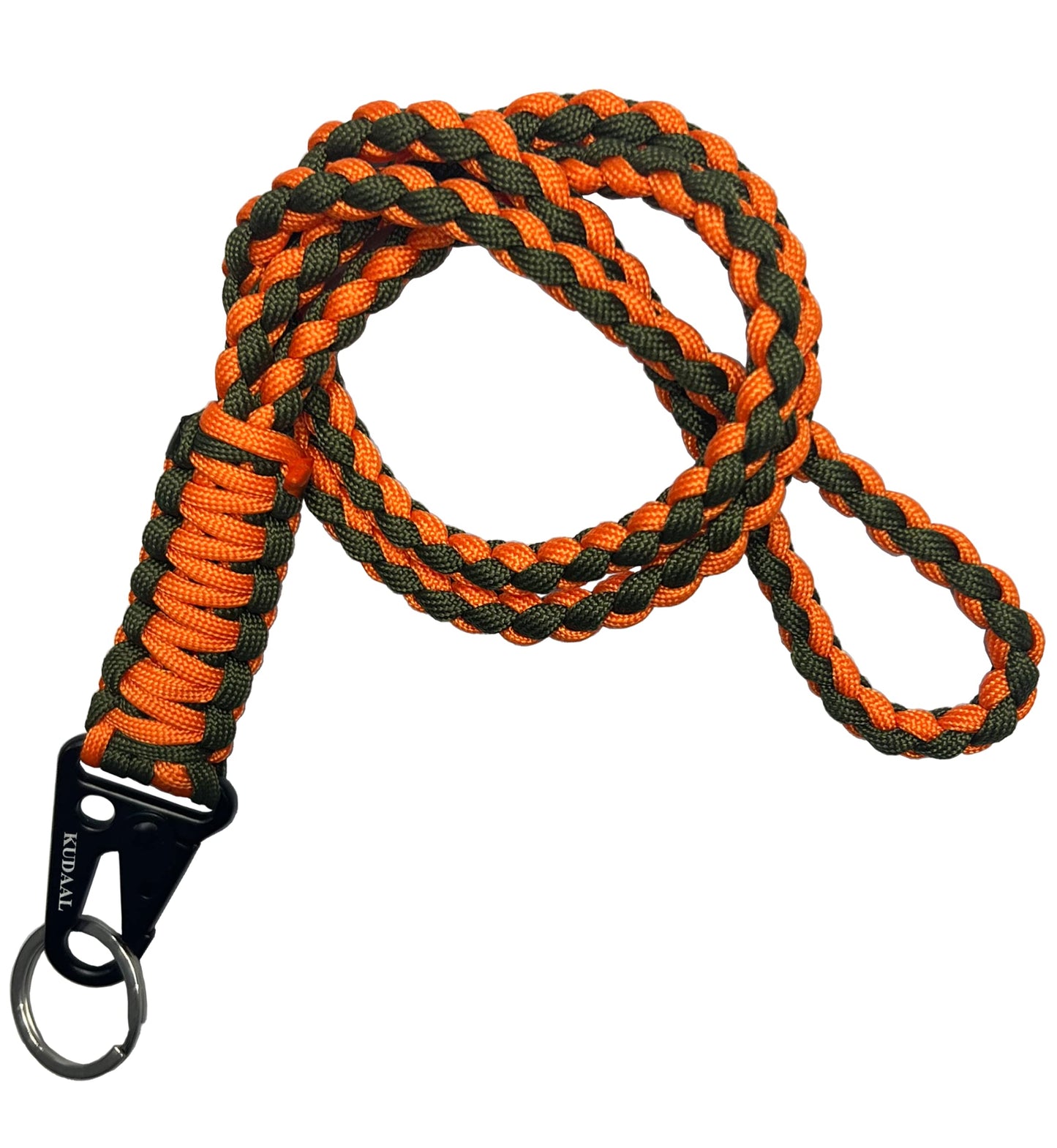 KUDAAL Paracord Lanyard Keychain (Orange, Green) - Heavy Duty for Outdoor Enthusiasts, Everyday Users