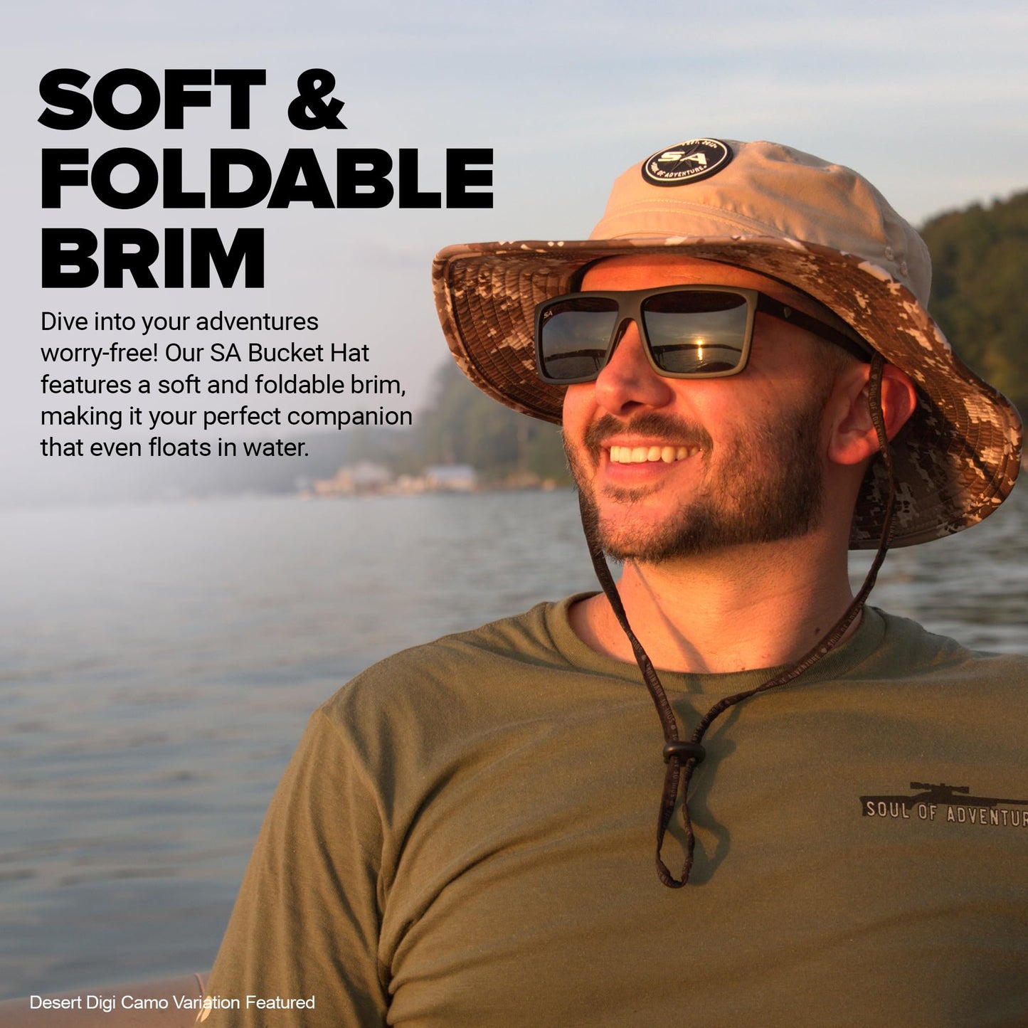 S A Company Bucket Hat | UV 50+ for Adults | Sun Protection with Adjustable Fit, Moisture-Wicking Fabric Black
