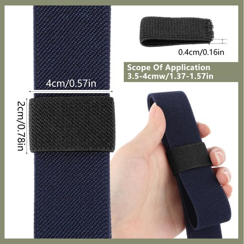 Giantree 6 Pcs Elastic Belt Keepers, 1.5" Wide for Duty Belt, Backpack Strap Retainer, Sling Loop (Black)