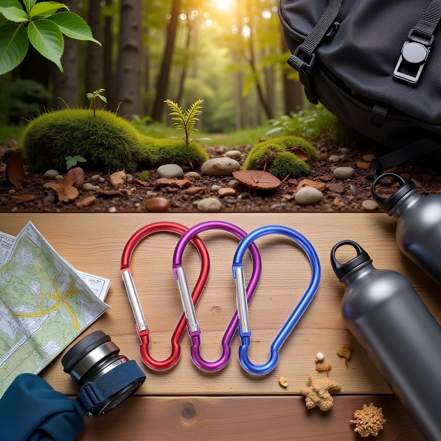 5Pcs Carabiner Clip 4 inch Aluminum Carabiner Clip Big Spring Snap Key Chain Hook Caribeaner for Durable Carabeaner Keychain Clip Great for Keychains and Gear Organization Accessory Outdoor