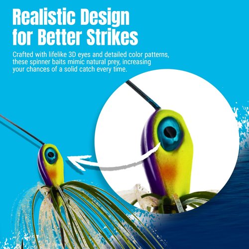 Reaction Tackle Spinner Bait - 1/4oz - Killer (Pack of 3)