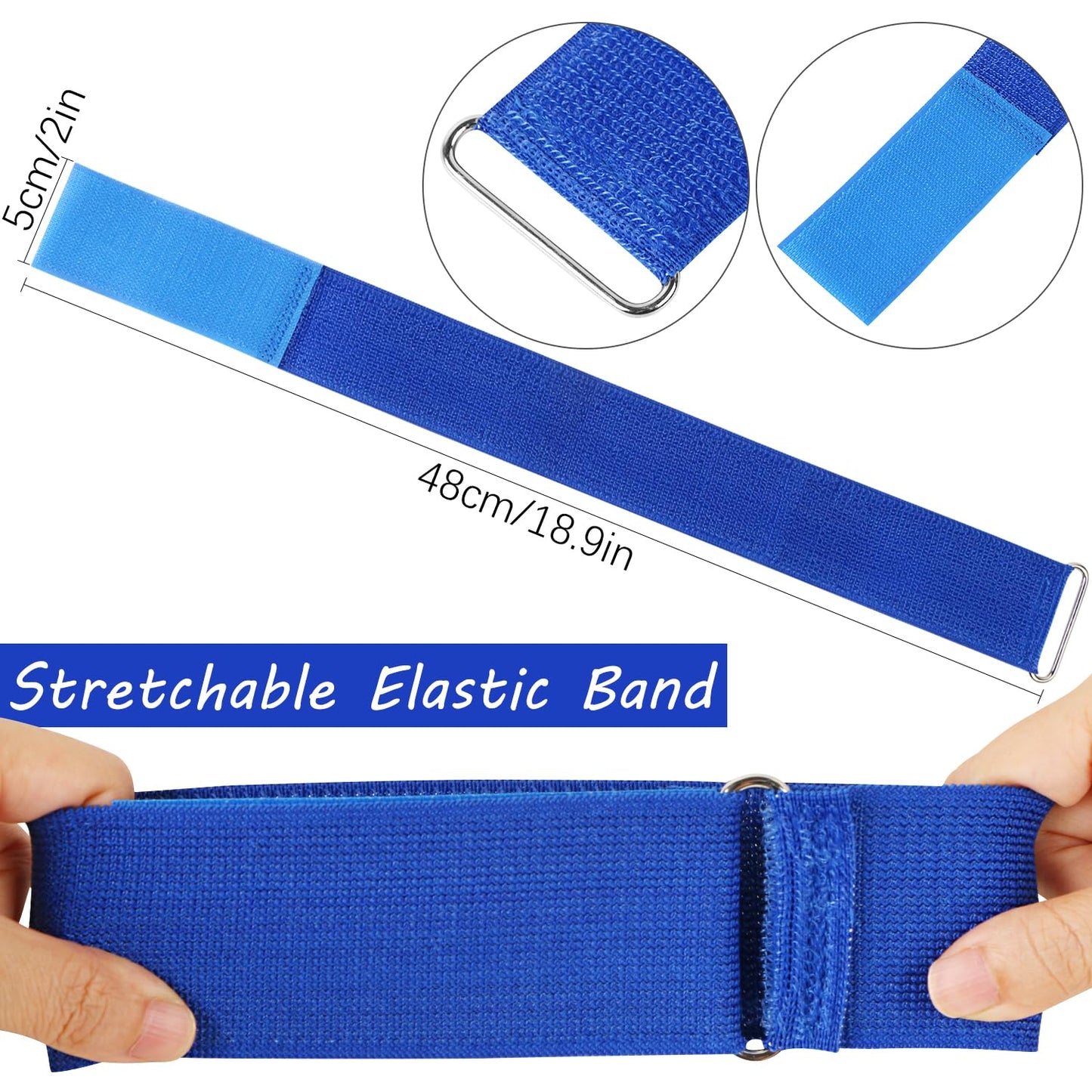Aunifun 6 Pack 3 Legged Race Bands Three Legged Race Games Elastic Tie Rope Durable Firm Bands for Outdoor Activities Teamwork Training