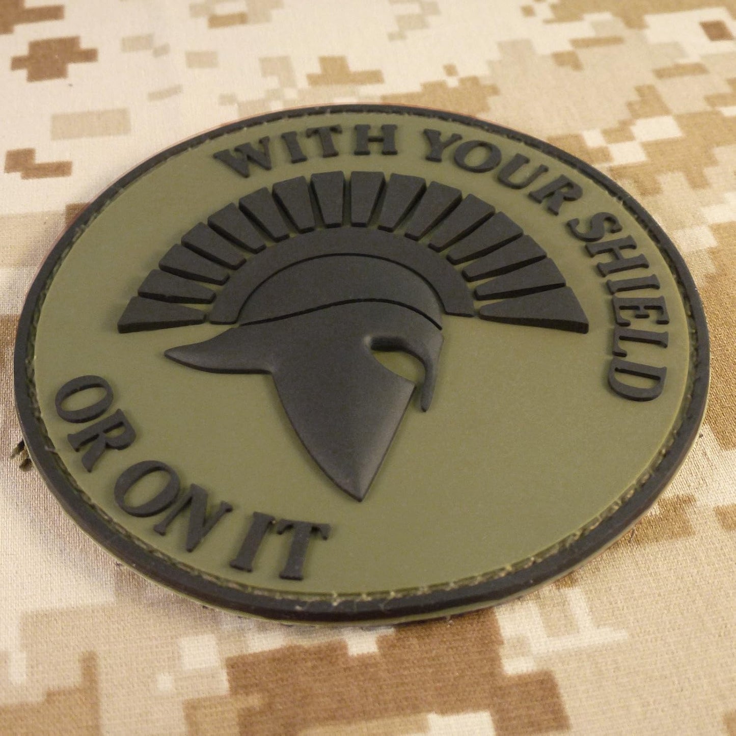Spartan PVC Morale Patch for Velcro - Tactical Blackout Subdued Patch for Backpacks & Hats