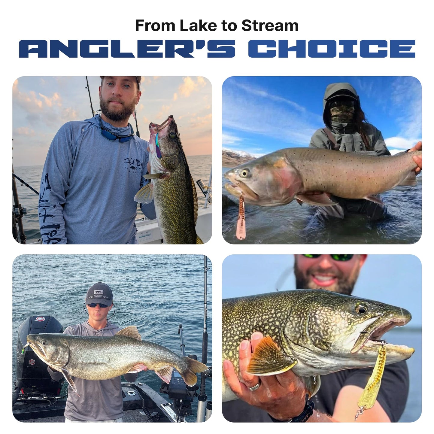 IRON DECOY Spoon Fishing Lures, 3 Pack Fishing Lures Kit, Casting, Trolling, Jigging, Ice, Lake, River, Stream, Freshwater, Trout, Bass, Walleye, Salmon, Crappie, Pike, Trout, 3-Pack