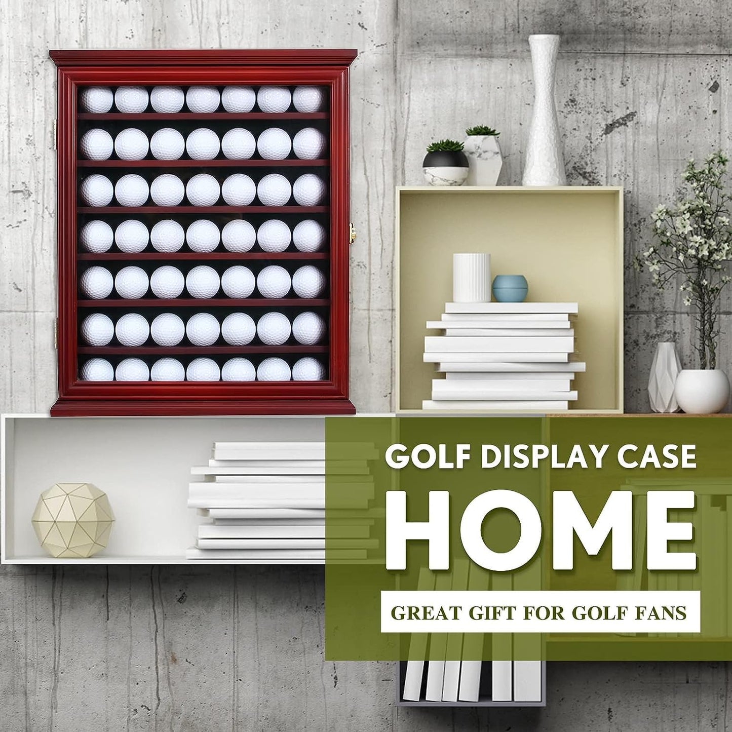 Exquisite Acid League Golf Ball Display Case Wall Mount - Premium Lockable Golf Ball Case & Holder for Collectors, Ideal Hole in One Display Case & Golf Gear for Men - Perfect Golf Office Decor