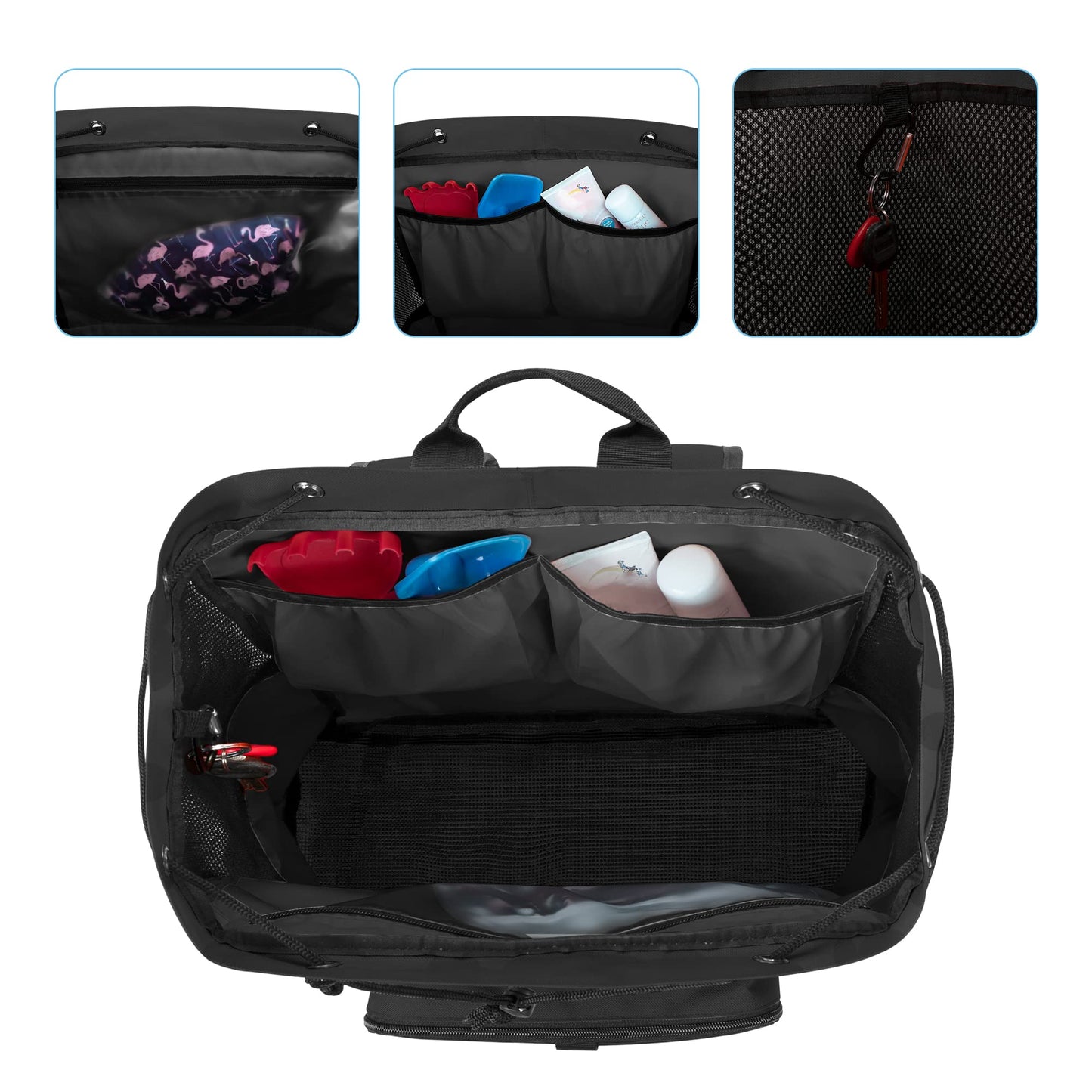 Fasrom Extra Large Mesh Beach Bag Bundle with Mesh Beach Backpack for Beach or Pool Trip