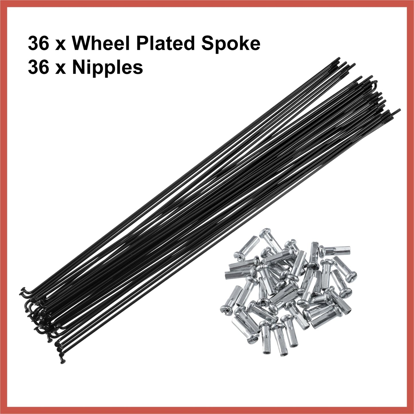 ACROPIX 36 Pcs Bicycle Steel Spokes 14G Bike Spoke 290mm Length with Nipples for Most Bicycle Car Parts
