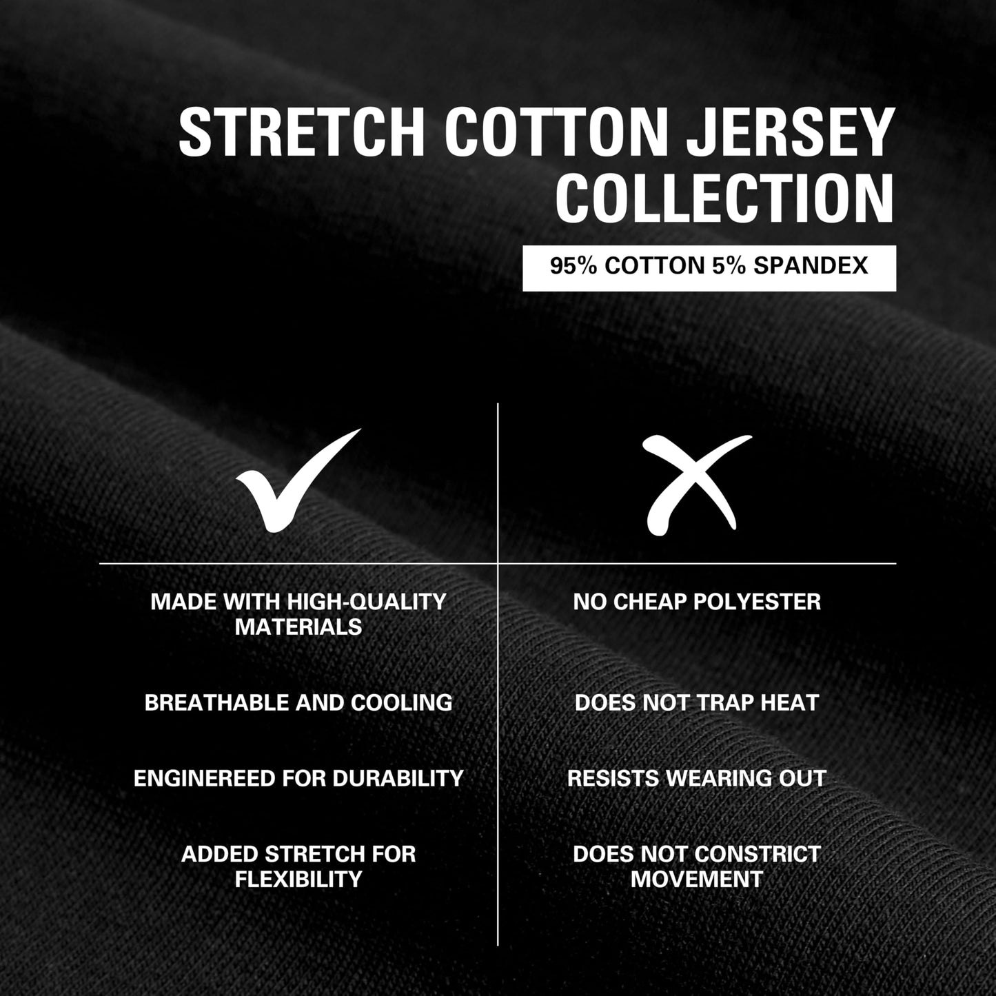 STRONGSIZE Men's Big and Tall Tank Tops – Sleeveless Muscle Shirts – Longer Length Stretch Cotton 3-Pack Black 5XL