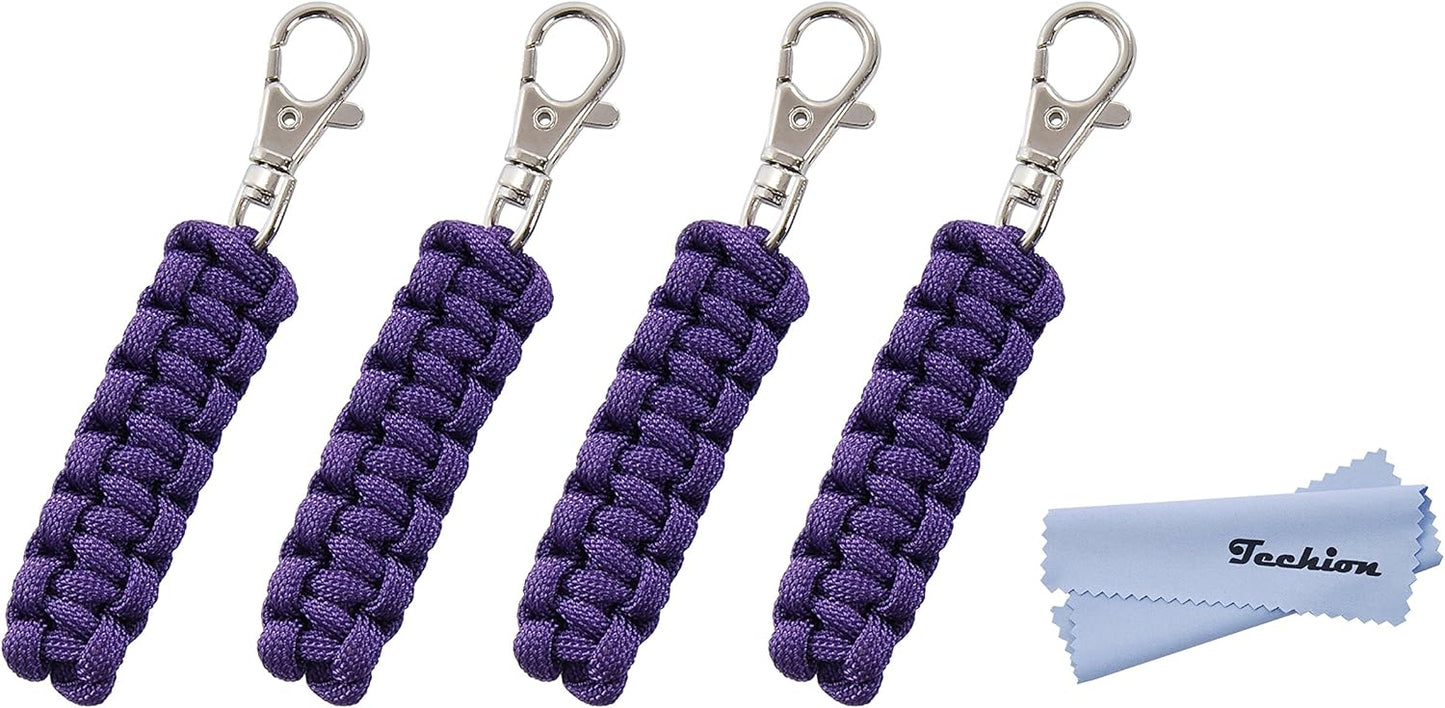 4 Pack Paracord Zipper Pulls for Backpacks, Tents, Trolley Cases, Traveling Cases, Jackets and Many Other Items That with Zippers