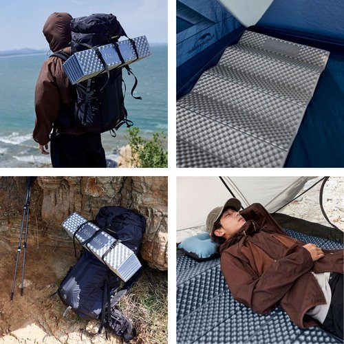 Naturehike Sleeping Folding Pad, Ultra-Long 78.74" Foam Camping Pads for Hiking, Ultralight Foam Mattress Camping, Waterproof Soft Mat for Adults, Outdoor Backpacking, Includes Storage Bag (Blue)
