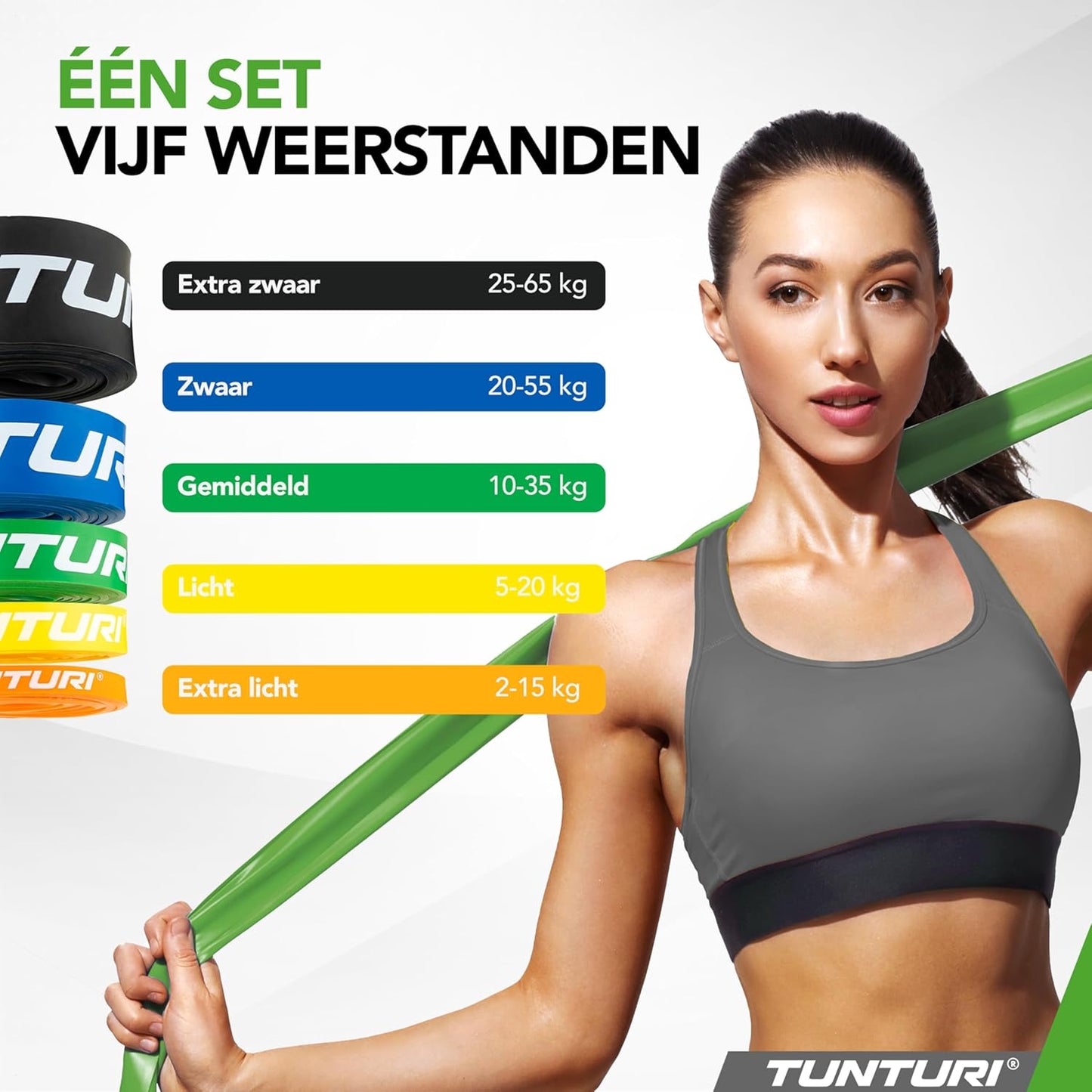 TUNTURI Power Band, Medium, Green