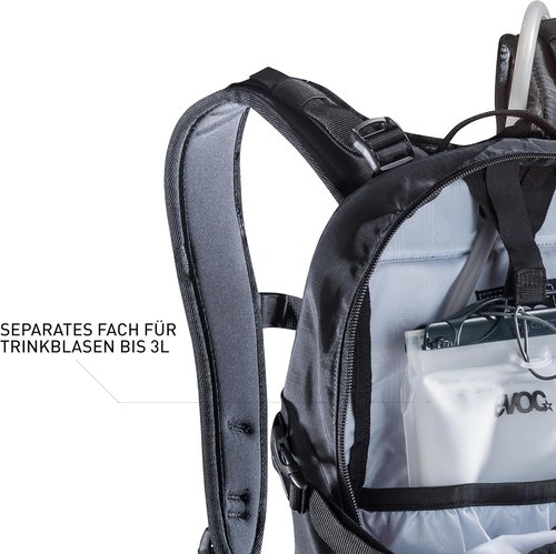 Evoc Black Backpack 16L - M/L Size, Lightweight & Durable Travel Gear