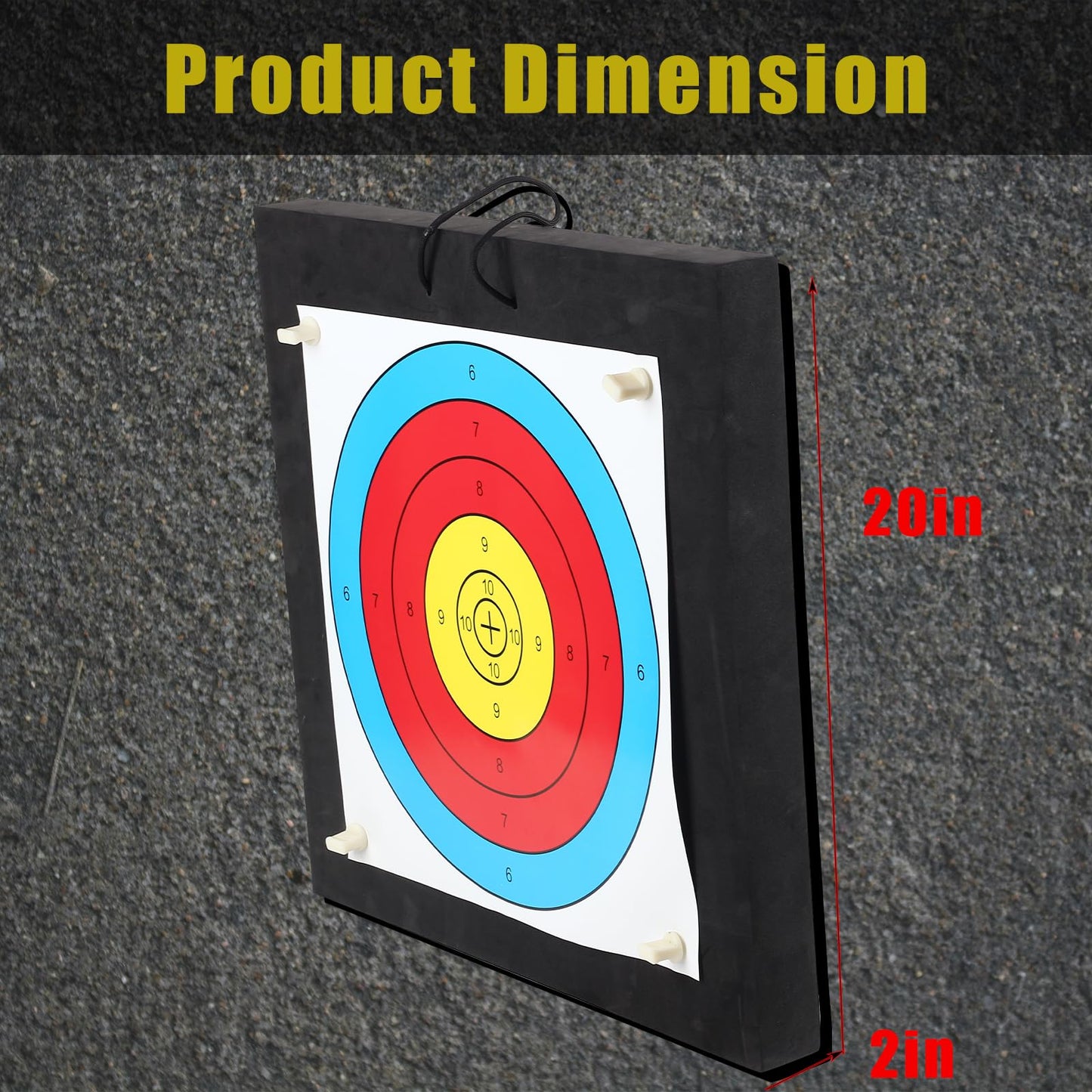 FENJANER Archery Target - 20'' Foam Targets for Backyard, Bow & Arrow Target with Rope for Recurve Bow Longbow or Compound Bow Shooting Practice