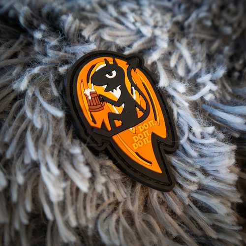Do It Do It Do It - Black Cat Devil PVC Morale Patch | Hook & Loop Backing