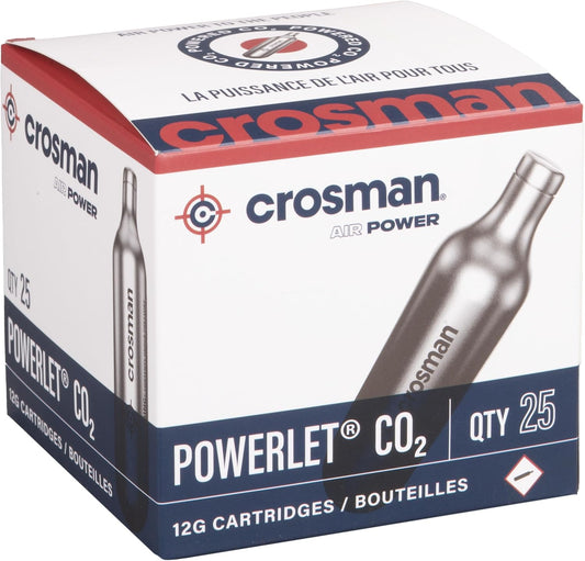 Crosman 12-Gram CO2 Powerlet Cartridges For Use With Air Rifles And Air Pistols