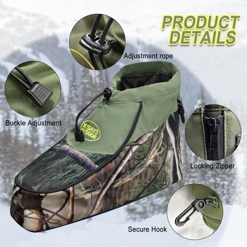 MYDAYS OUTDOOR Insulated Boot Covers,Lightweight Boot Insulator for Hunting,Durable Boot Blanket Cover for Men Women,Waterproof Hunting Boot Cover for Cold Weather XXL