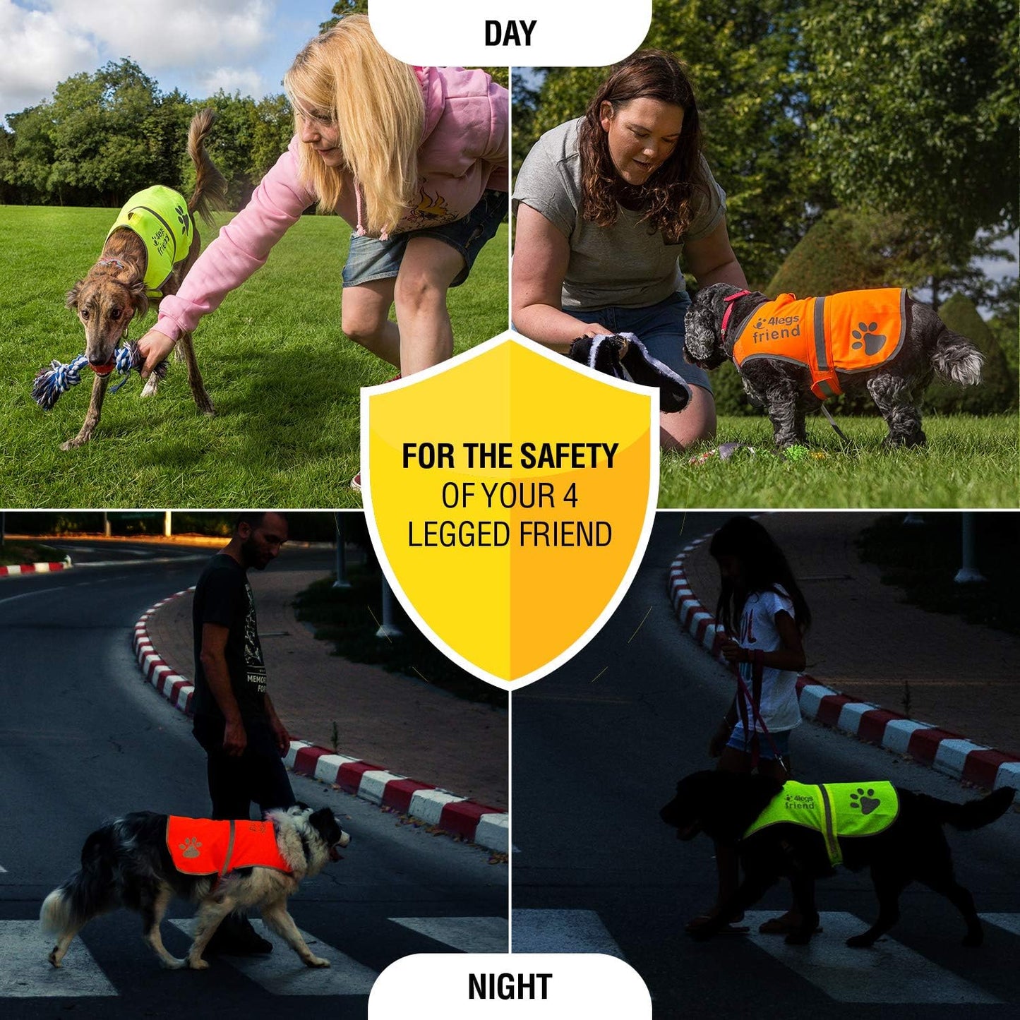 Reflective Dog Vest. Hi-Visibility, Blaze Orange Oxford 300D Waterproof Dog Vest Helps Protect Your Best Friend. Safeguard Your PUP from Motorists & Hunting Accidents, On or Off Leash