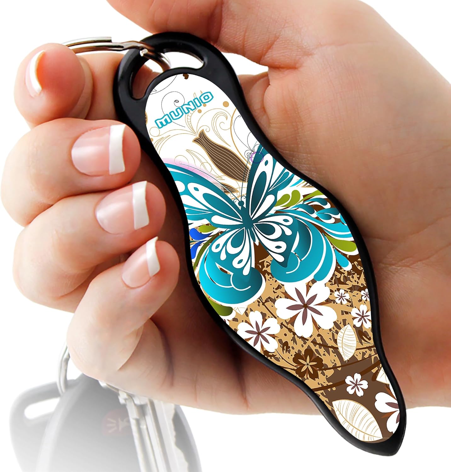 MUNIO Self Defense Keychain – Lightweight, Stylish & Portable Safety Tool for Women & Men – Non-Lethal Kubotan, Easy to Use