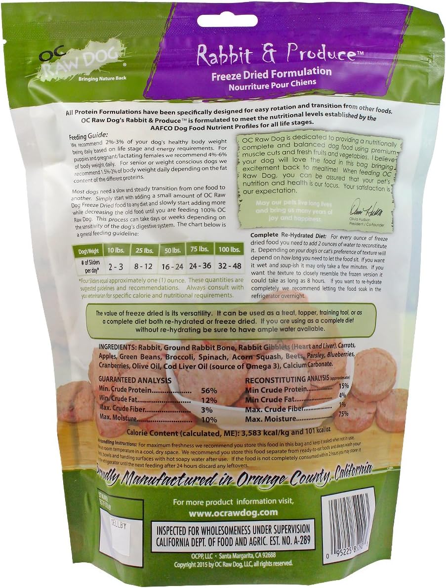 OC Raw Freeze Dried Rabbit & Produce Sliders 14oz