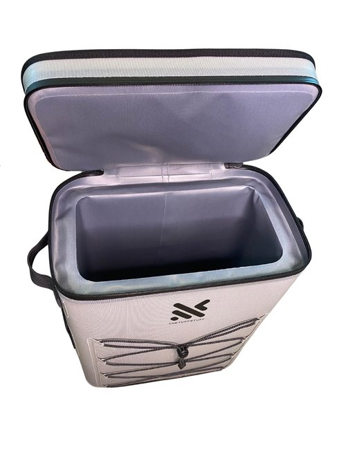 Portable Soft Cooler Backpack with Insulated Liner for 24 Cans, Leakproof, Durable, for Outdoor Travel, Hiking, Fishing, Beach, Picnic (Silver)