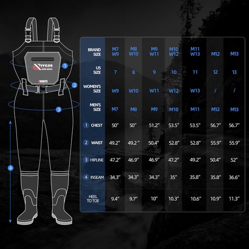 PROBITE Fishing Chest Waders for Men Women with Boots Waterproof 2-ply Nylon PVC Lightweight Waders for Hunting(M7/W9,Brown)
