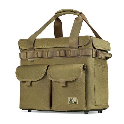 OneTigris Camping Storage Bag with Lid, 25L Collapsible Tactical Tote Bag for Outdoor Camping Travel Picnic Garage Trunk Organizer