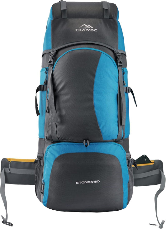 STONEX 60 Ltr Travel Backpack Trekking Rucksack bag for Men & Women Travel Camping Hiking Backpack, Sky Blue