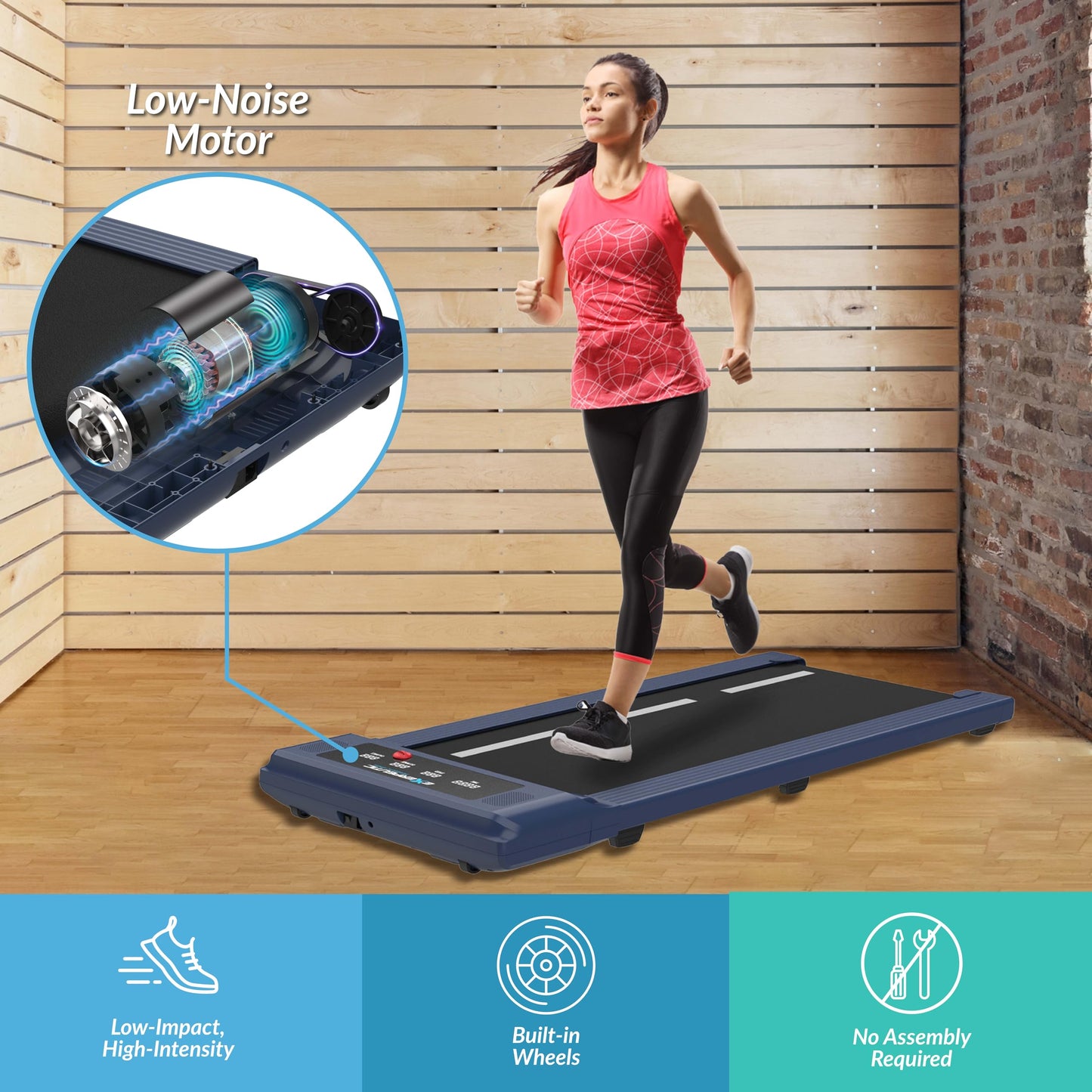 Exerpeutic 400 Lb. Capacity Heavy-Duty Walking/Jogging Exercise Treadmill Walking Pad- Home Gym Workout, Foldable Under Desk Desk Design