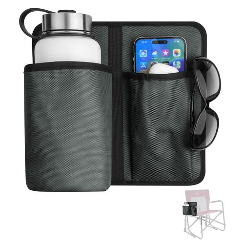 Xxerciz Camp Chair Cup Holder Phone Holder, Nylon Armrest Drink Holder Universal Water Bottle Holder for Patio Recliner, Beach, Folding Camping, Office Chair