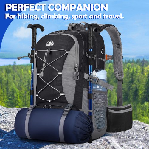 NUBILY 50L Hiking Backpack Waterproof Camping Backpack for Men Women with Rain Cover Lightweight Hiking Daypack Outdoor Travel Dackpack