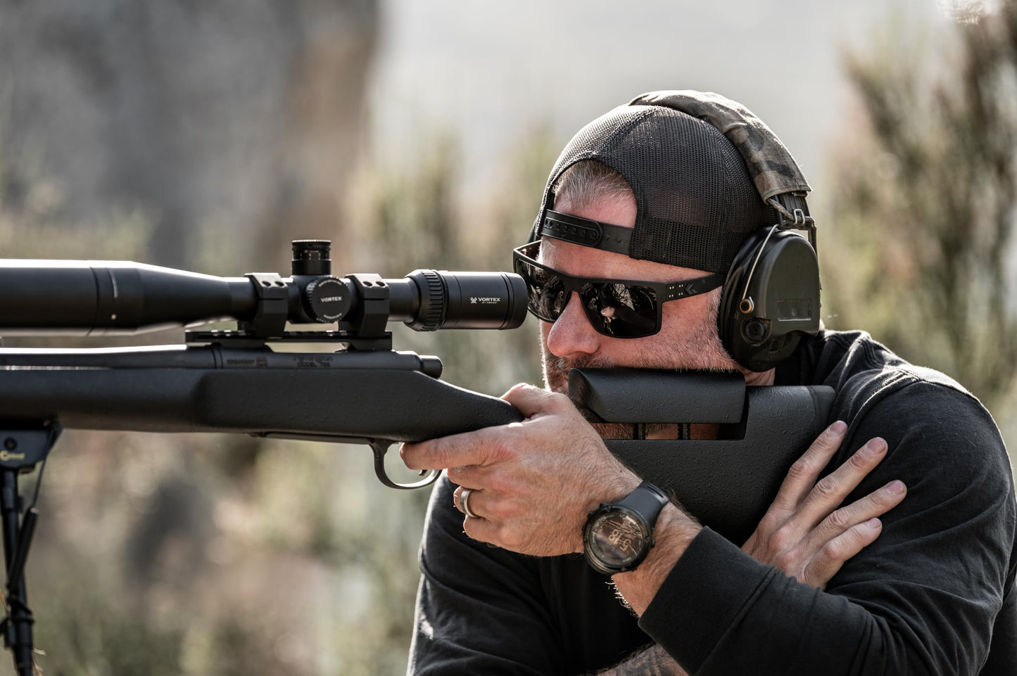 Gatorz Rig OPZ Polarized Hand Crafted Aluminum Sunglasses - Made in the USA (Graphite with Silver Logo/Sunburst Mirror OPZ Polarized) - GZ-14-179