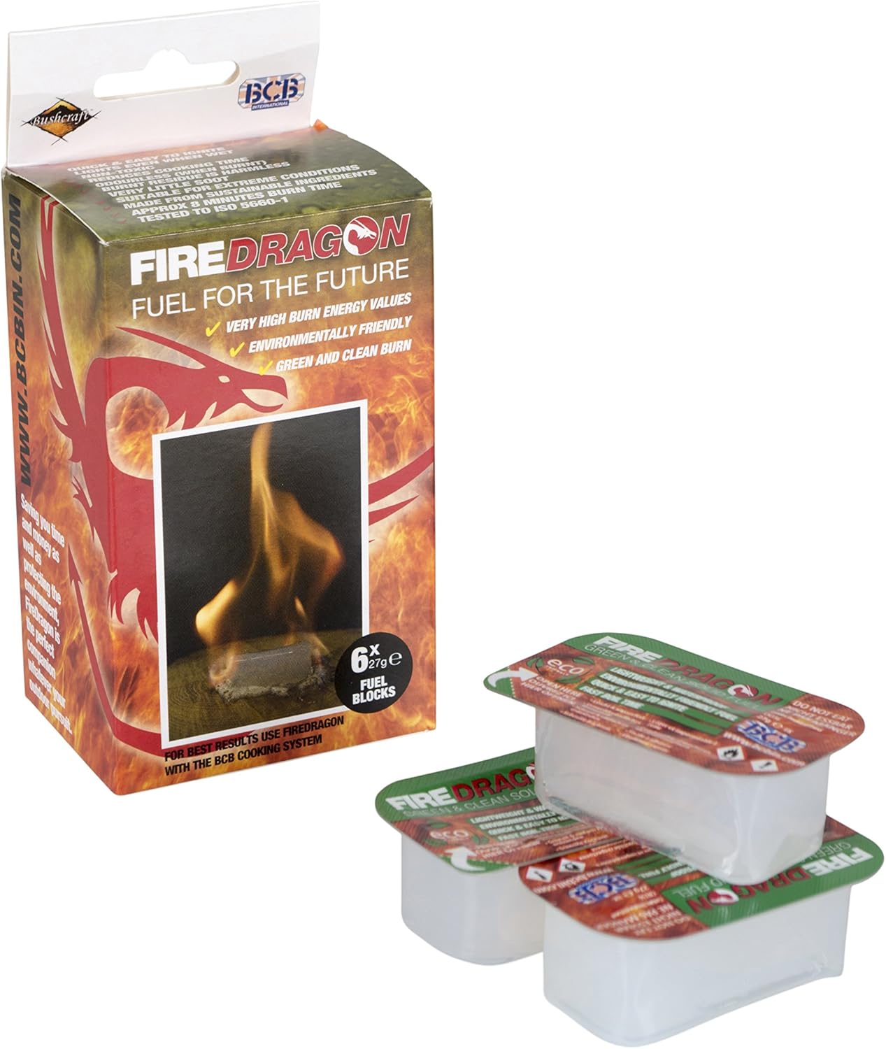 Fire Dragon Solid Fuel Tablets - BCB Adventure, 6-Pack of 27g for Camping & Survival
