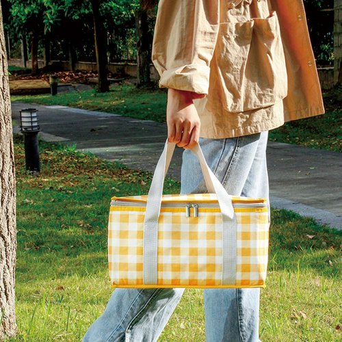 Portable Insulated Cooler Bag – Large Capacity Leakproof Lunch Tote with Zipper Closure – Foldable, Waterproof, Reusable – Ideal for Picnic, Beach, Camping, Grocery – 13.5"x7.9"x7.9"