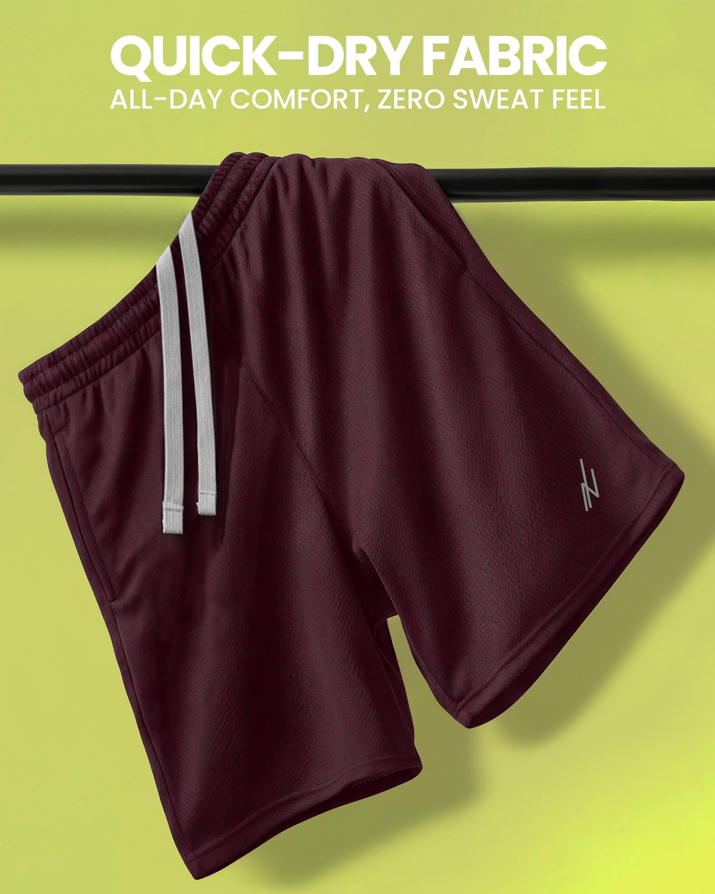 NY Threads Men's Athletic Shorts Quick Dry Loose-Fit Lightweight Running Workout Gym Shorts with Pockets, XX-Large, Burgundy