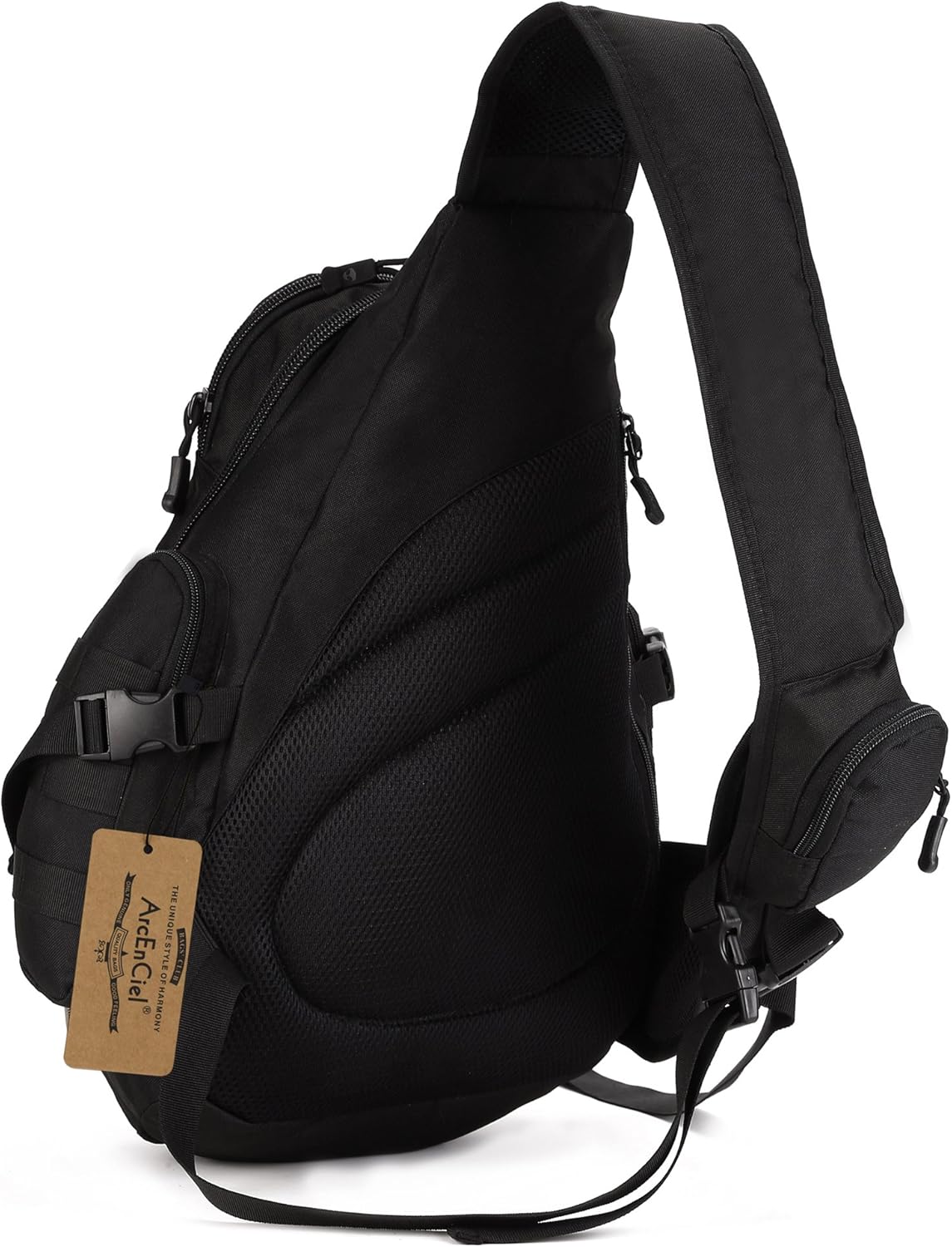 ArcEnCiel Tactical Sling Pack Military Molle Chest Crossbody Shoulder Bags with Patch