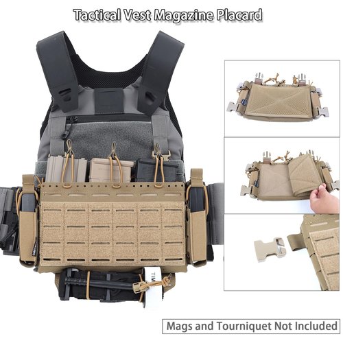 Gwild Concepts Tactical Chest Rig, MOLLE Micro Fight Airsoft Vest with Adjustable Harness, 5.56 Magazine Pouch Holder, 9mm Mag pouch, Abdominal Drop Panel, Coyote Brown