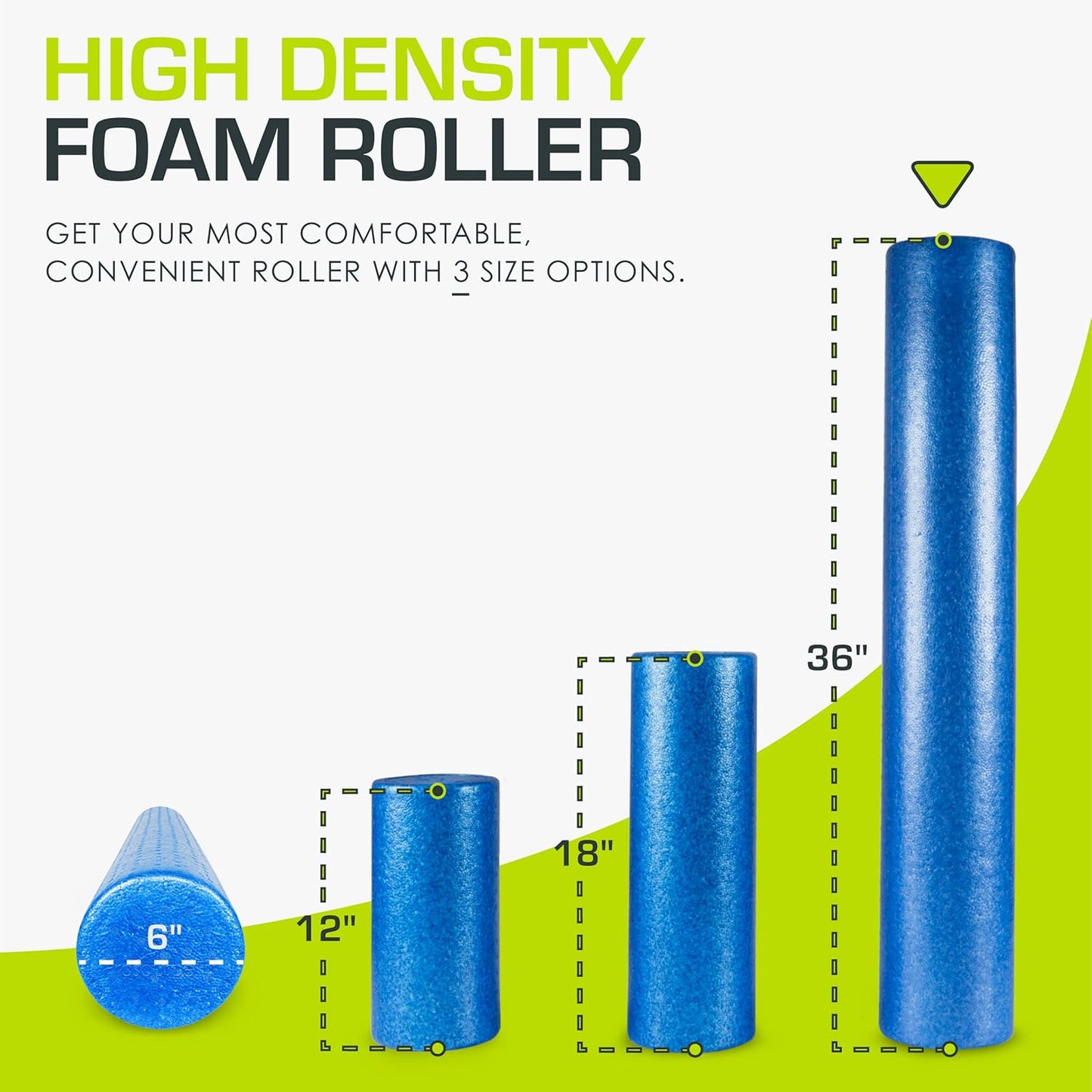 ProsourceFit High Density Foam Rollers 36 - inches Long, Firm Full Body Athletic Massage Tool for Back Stretching, Yoga, Pilates, Post Workout Muscle Recuperation, Black