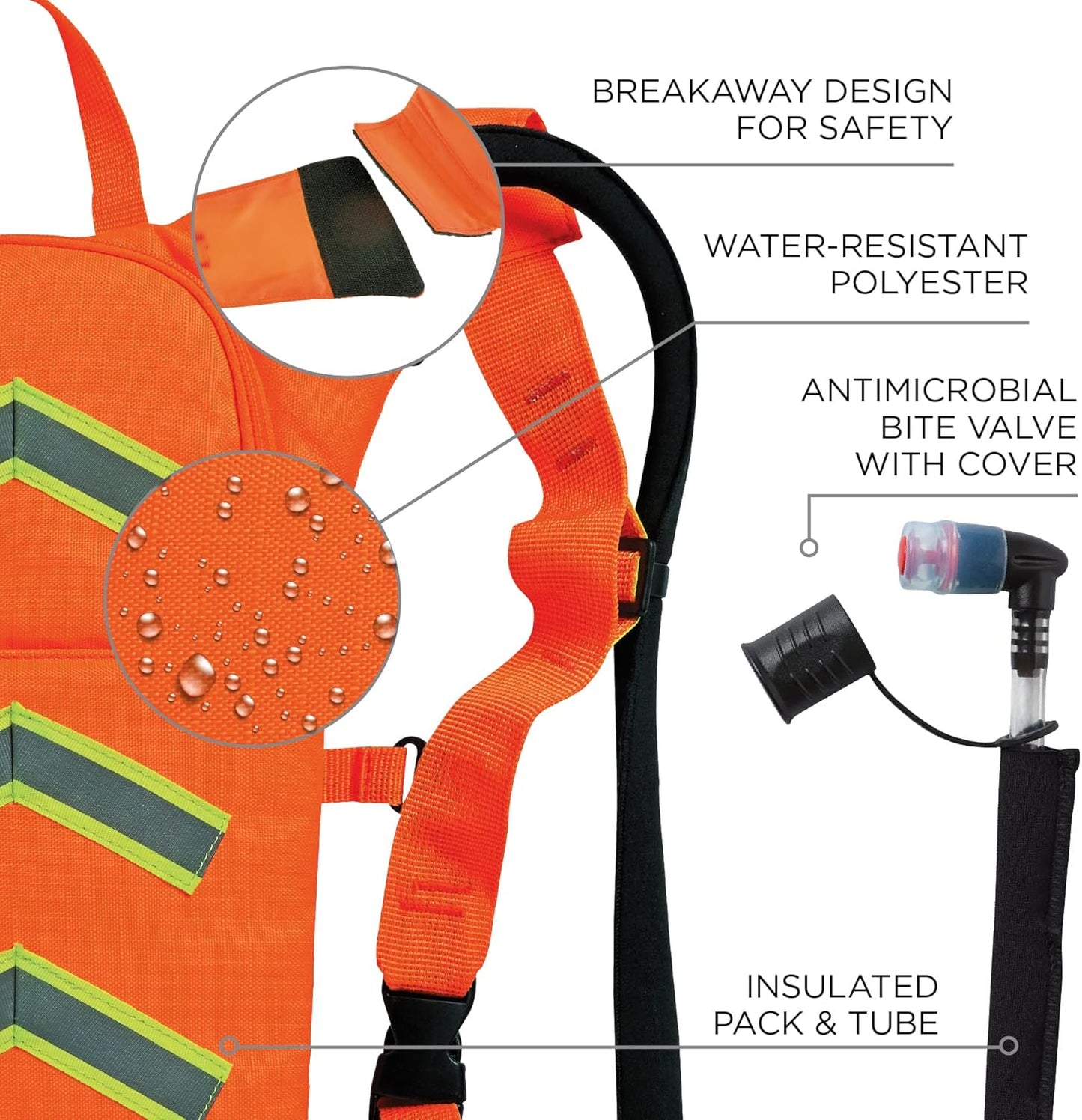 Ergodyne Chill-Its 5155HV High Visibility Low Profile Hydration Pack, Orange