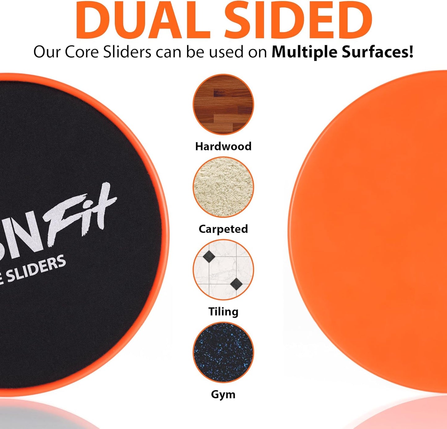 URBNFit Gliding Discs Core Sliders - Dual Sided Exercise Disc for Smooth Sliding On Carpet and Hardwood Floors - Gliders Workout Legs, Arms Back, Abs at Home or Gym or Travel - Fitness Equipment