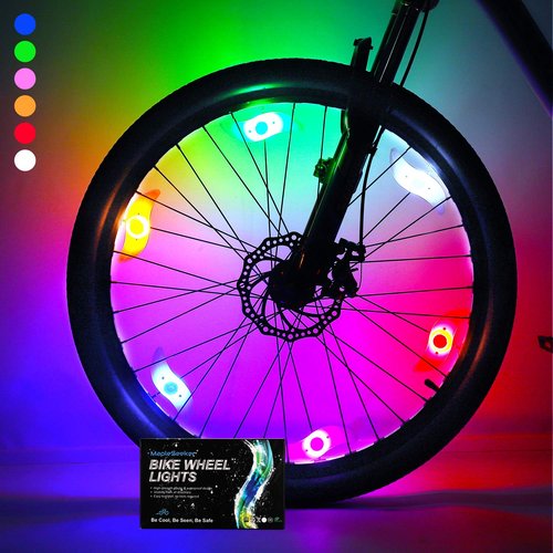 Bike Wheel Spoke Lights 6-Pack with Batteries Included, Kid Bicycle Accessories for Boys Girls with 3 Lighting Modes, Easy to Install Spoke Decorations