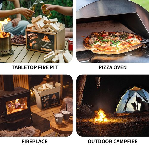 HuoYmut Mini Fire Stick Wood with 12pcs Fire Starters,3.5" Lengths Kiln Dried Pine Small Firewood,Waterproof Charcoal Starters,Solo Stove Accessories for Tabletop Fire Pit,Solo Stove Mesa,7.5Lbs