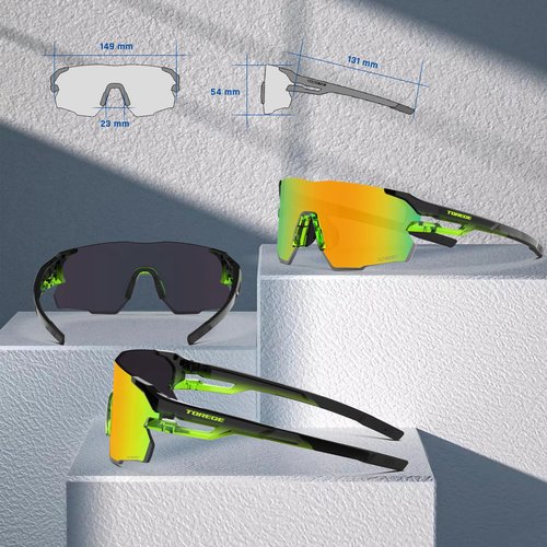 Sports Sunglasses for Men and Women-UV Protection, Ideal for Cycling, Fishing, Baseball, Running, Golf Iceman (C8- Fluorescent Yellow Black&Gold Lens)