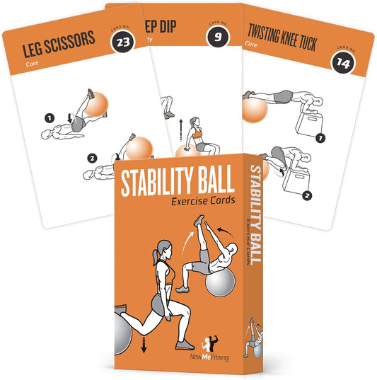 NewMe Fitness Yoga Pose Workout Cards, Instructional Fitness Deck for Women & Men, Beginner Fitness Guide to Training Exercises at Home or Gym