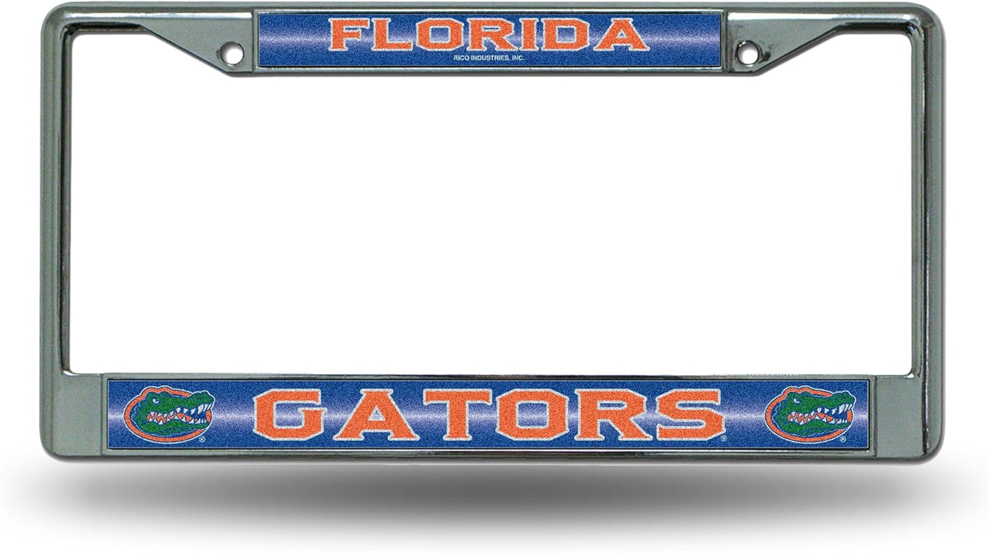 Rico Industries NCAA 12" x 6" Silver Bling Chrome Car/Truck/SUV Auto Accessory