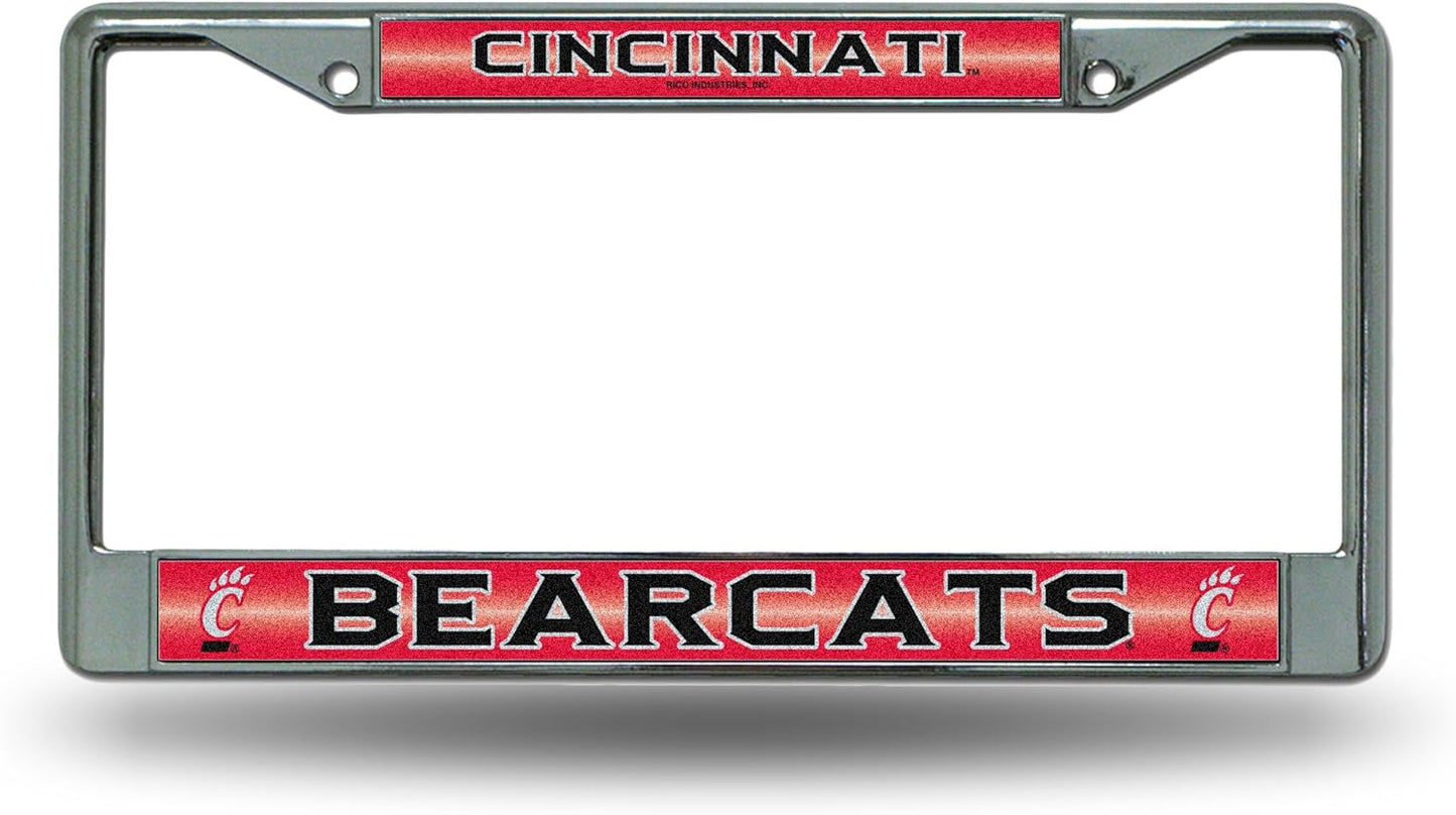 Rico Industries NCAA 12" x 6" Silver Bling Chrome Car/Truck/SUV Auto Accessory
