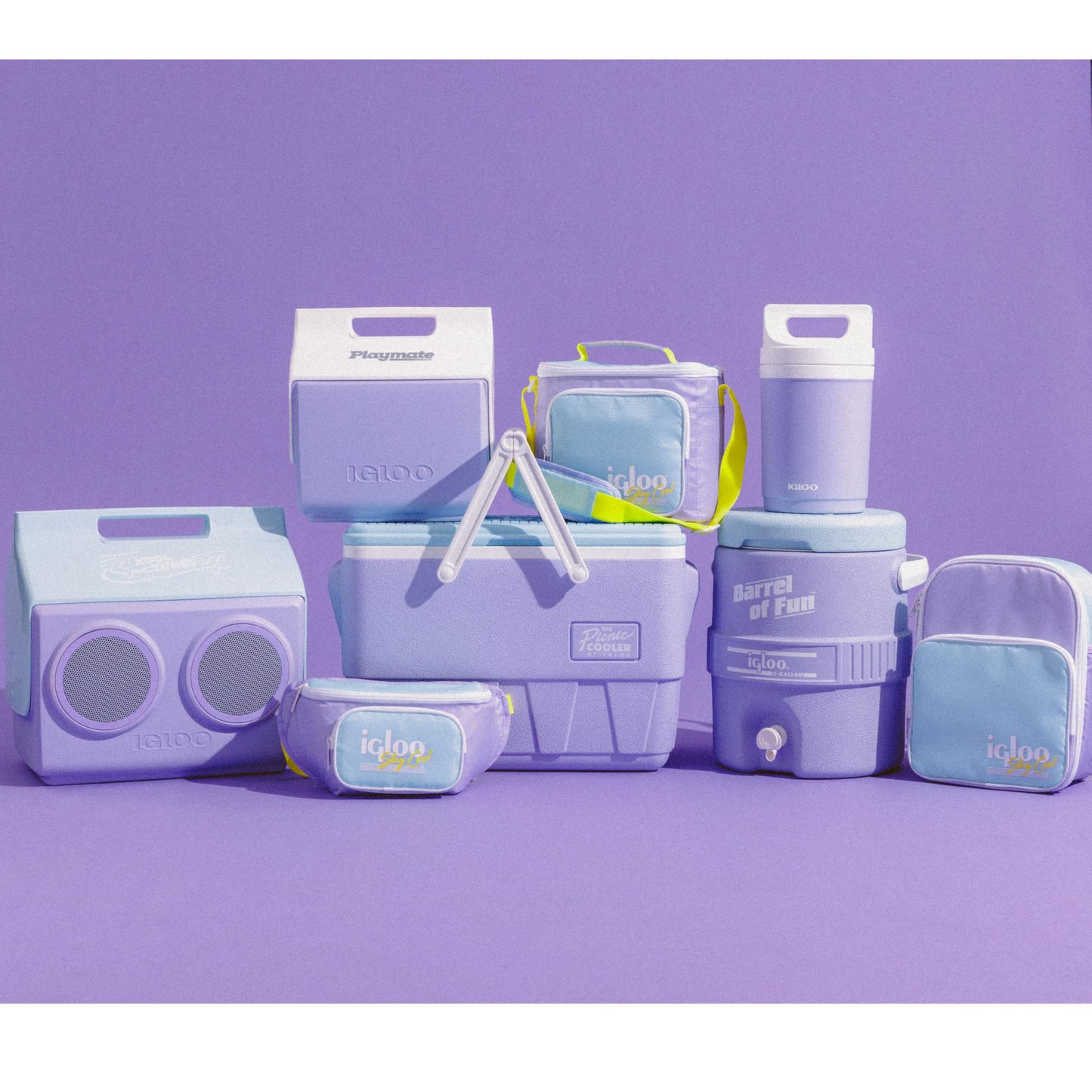 Igloo Lilac Breeze RETRO SQUARE LUNCH BAG