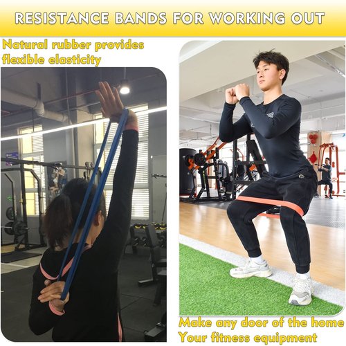 XonyiCos Resistance Bands Set for Physical Therapy | Exercise Bands Booty Bands for Women, Stretching, Physical Therapy, Yoga, Work from Home Fitness (5pc Set)