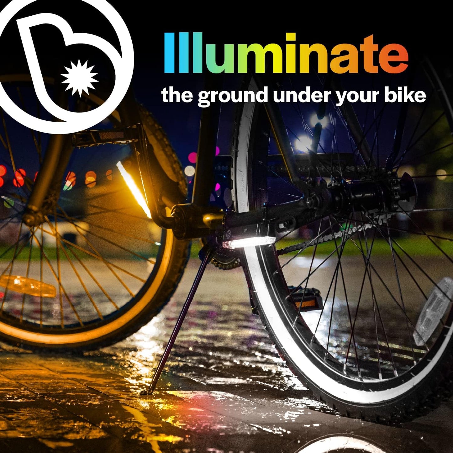 GoBrightz LED Bike Frame Light - Night Riding Underglow Light Bar with 4 Modes - Cool Bicycle Lights for Kids & Adults