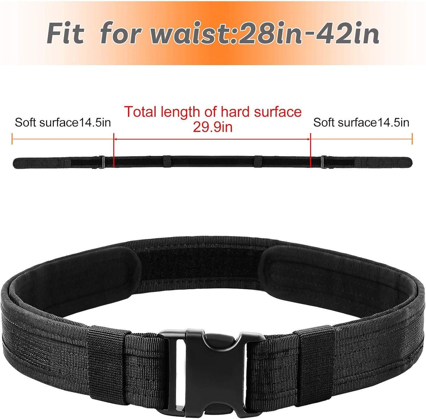 AIRSSON Heavy Duty Belt Tactical Combat Police Utility Belt 1.5 inch Load Bearing with Quick Release Buckle (duty belt)